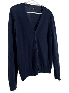 Z Zegna wool cardigan sweater blue burgandy stripe classic preppy luxury sz m